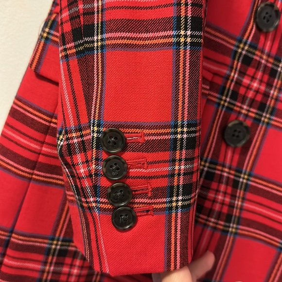 NWT JCrew red plaid holiday suit. Pants are 6p, jacket is 4p - Picture 4 of 15